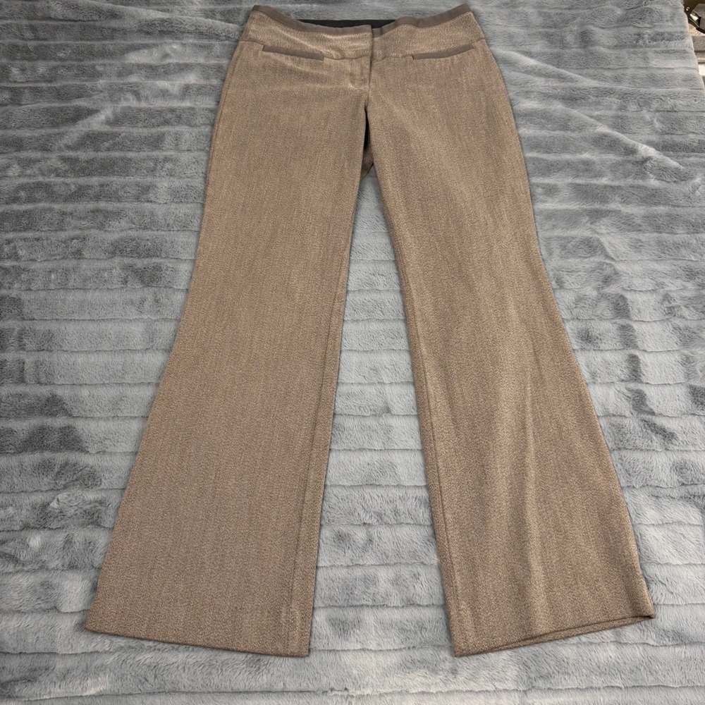 Express Editor Brown Textured Wide Leg Dress Pants Womens 2R Professional Pants